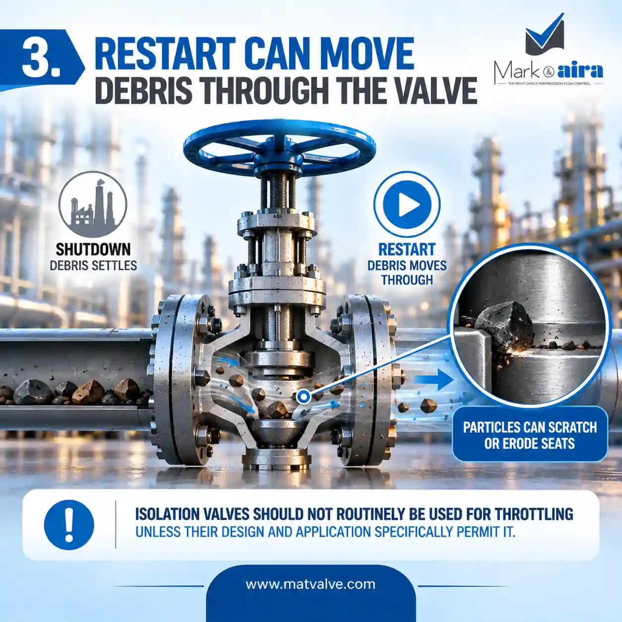 Debris through the valve