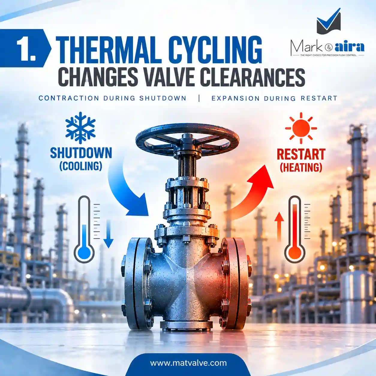 Thermal cycling changes valve clearances